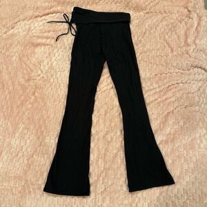 Forever 21 Black Fold Over Flared Leggings